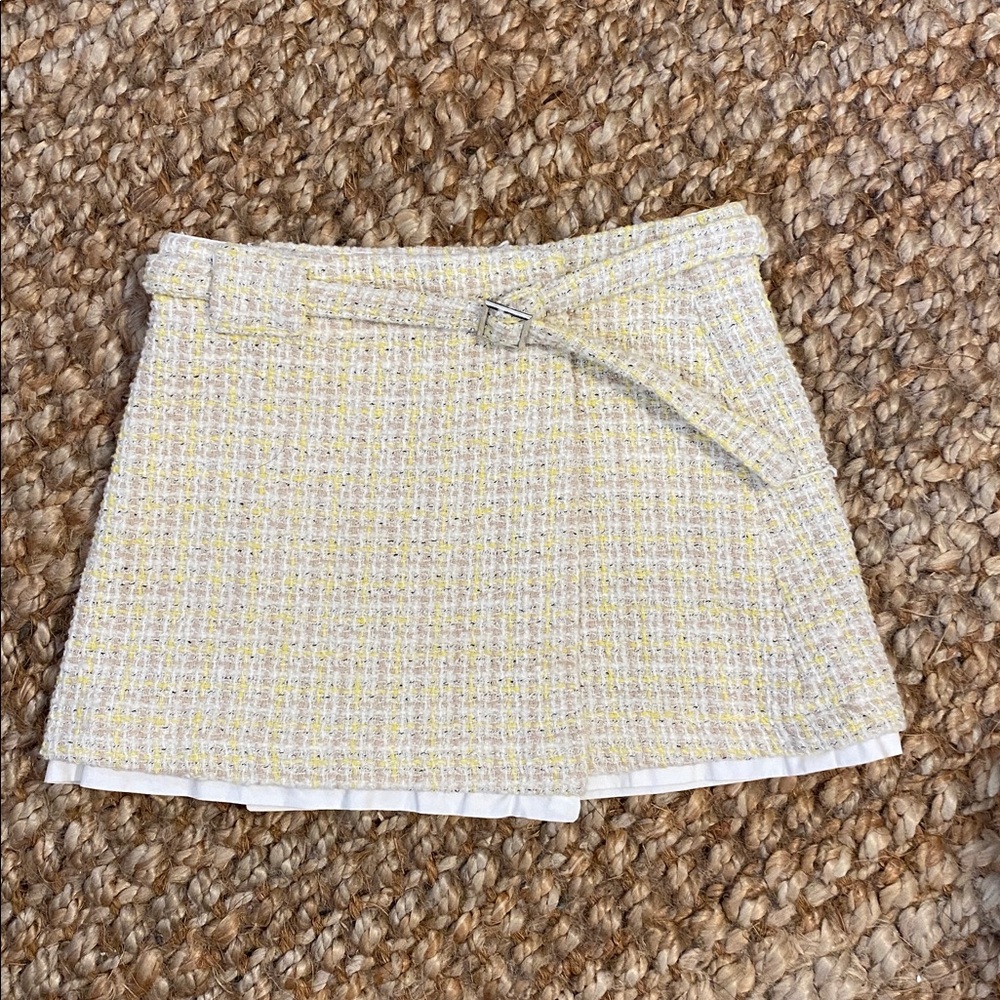 Zara Yellow Tweed Kids Skirt